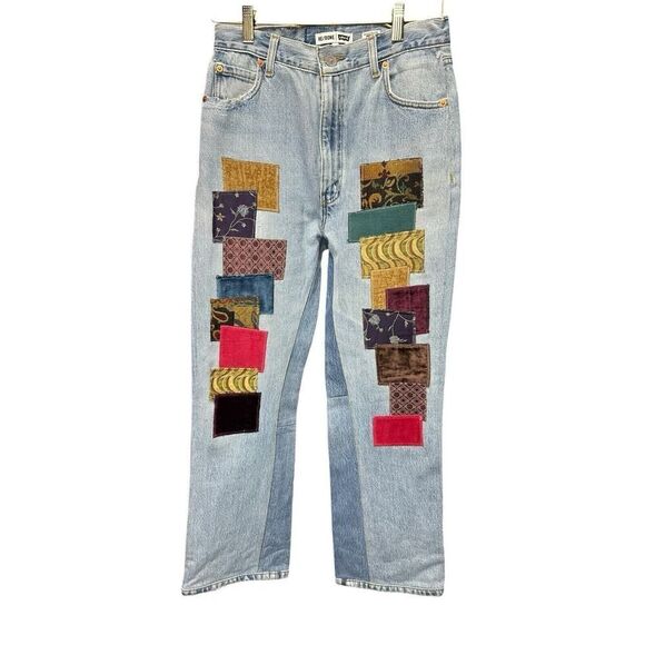 RE/DONE | Levi's 70s Loose Flare INDIGO PATCH Jeans Size 26 - Picture 6 of 16